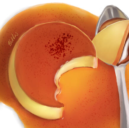 Flan and Spoon